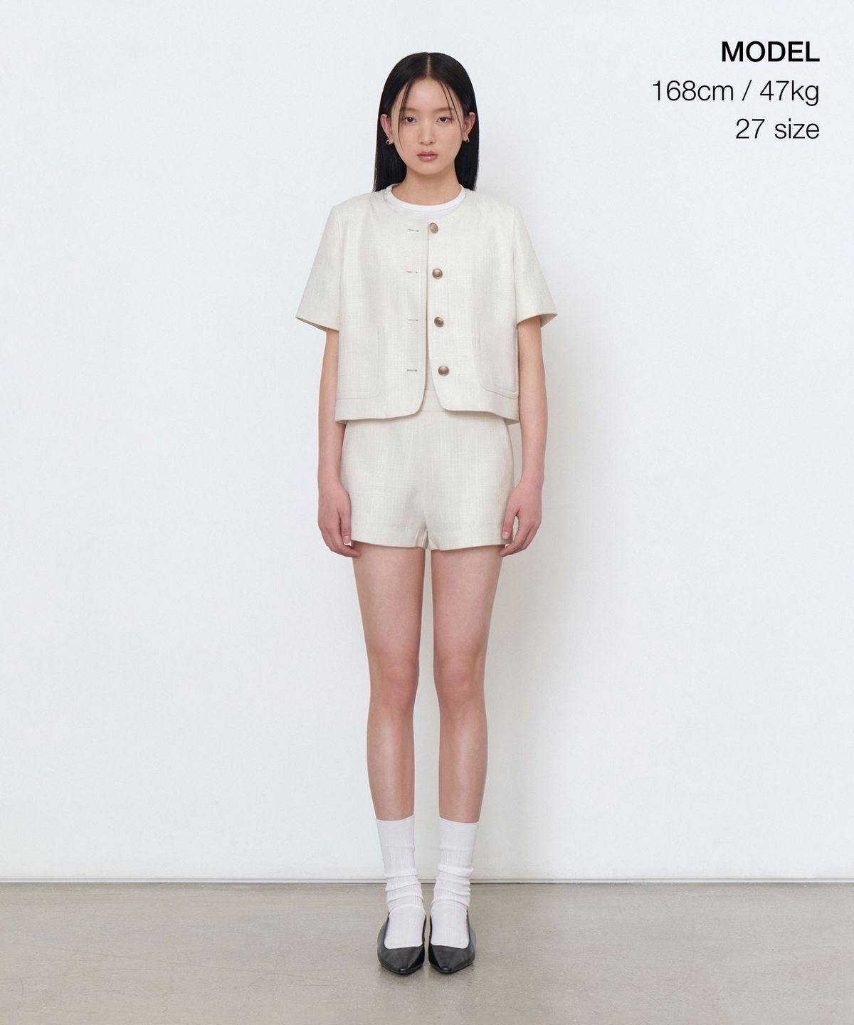 무신사 스탠다드 우먼(MUSINSA STANDARD WOMAN) 우먼즈 트위드 포멀 쇼츠 [크림]