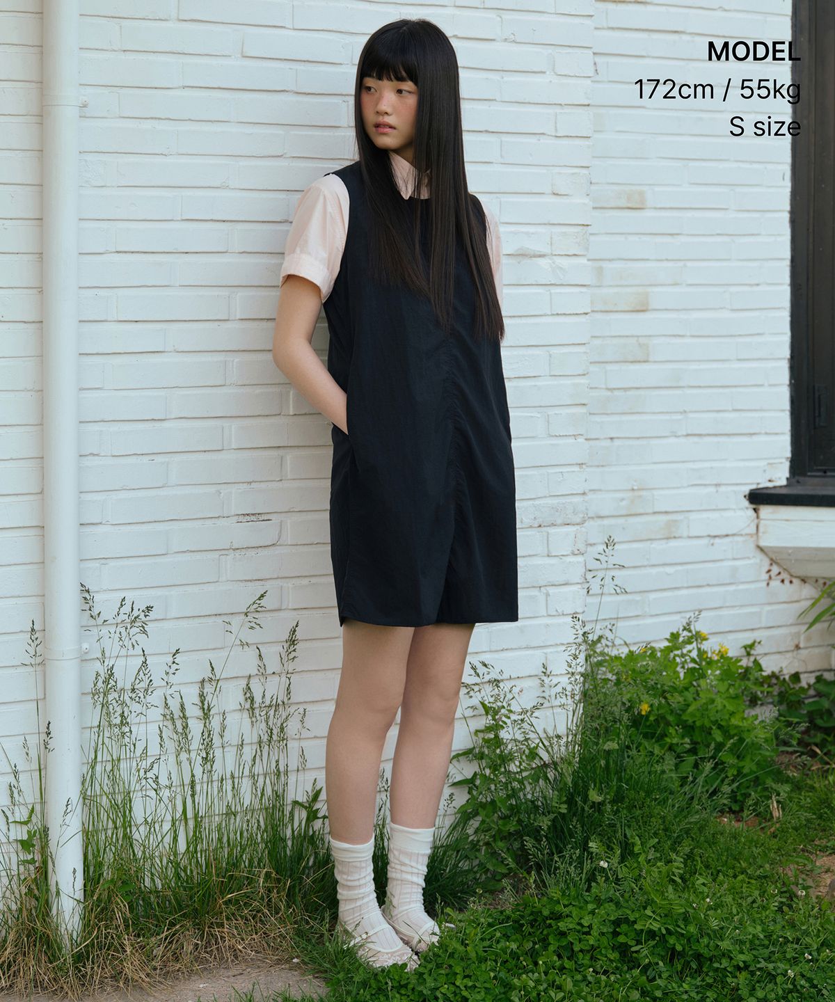 무신사 스탠다드 우먼(MUSINSA STANDARD WOMAN) 우먼즈 나일론 미니 드레스 [블랙]