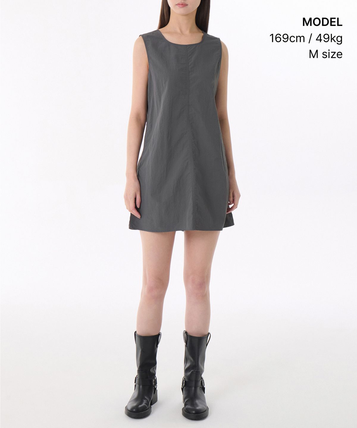 무신사 스탠다드 우먼(MUSINSA STANDARD WOMAN) 우먼즈 나일론 미니 드레스 [그레이]