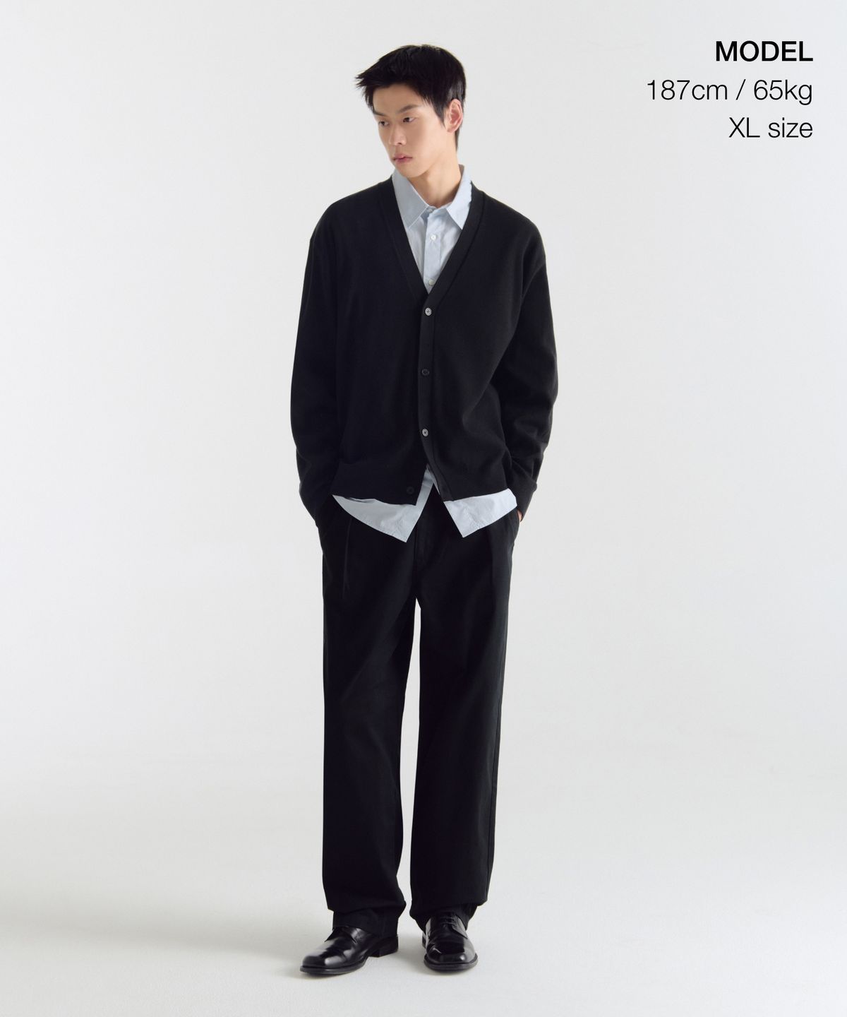 무신사 스탠다드(MUSINSA STANDARD) 코튼 텐셀 에센셜 가디건 [블랙]