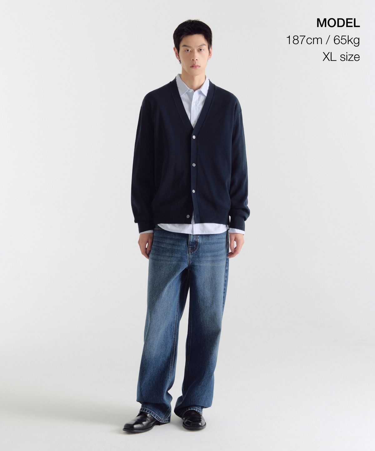 무신사 스탠다드(MUSINSA STANDARD) 코튼 텐셀 에센셜 가디건 [네이비]