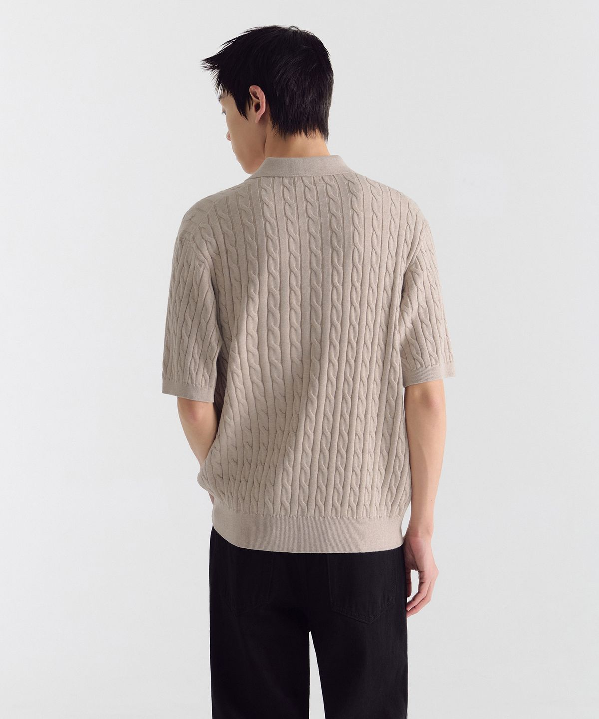 무신사 스탠다드(MUSINSA STANDARD) 케이블 니티드 폴로 셔츠 [오트밀]