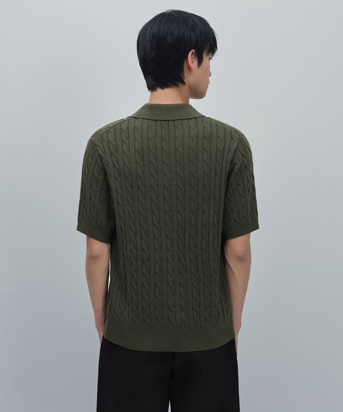 무신사 스탠다드(MUSINSA STANDARD) 케이블 니티드 폴로 셔츠 [카키]