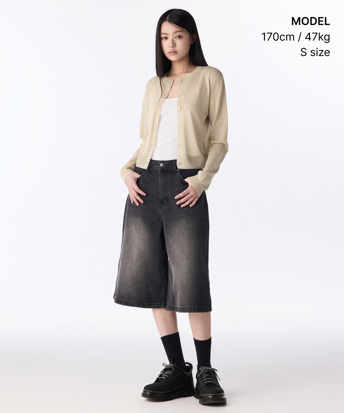 무신사 스탠다드 우먼(MUSINSA STANDARD WOMAN) 우먼즈 시어 라운드 넥 가디건 [라이트 베이지]