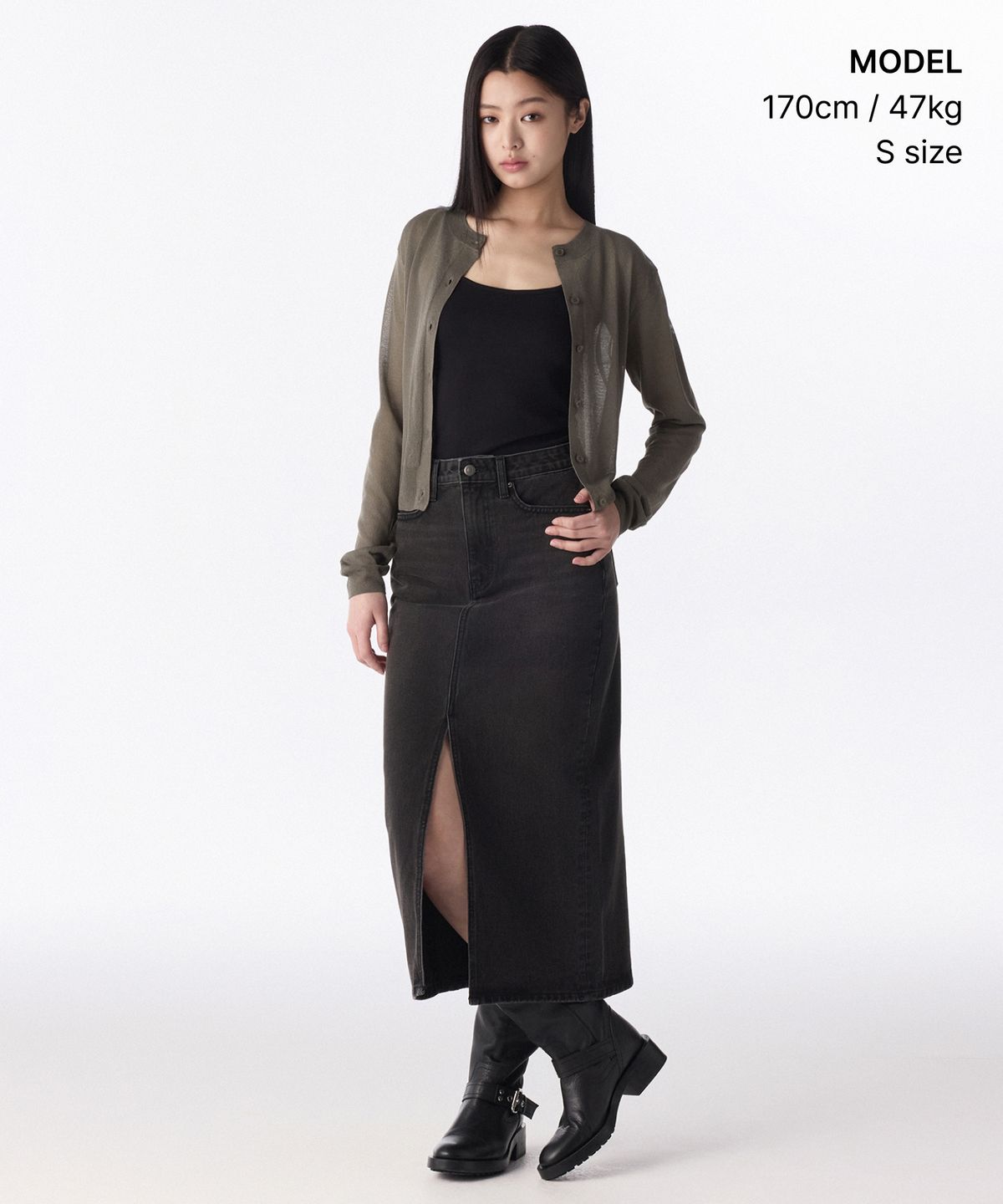 무신사 스탠다드 우먼(MUSINSA STANDARD WOMAN) 우먼즈 시어 라운드 넥 가디건 [웜 그레이]