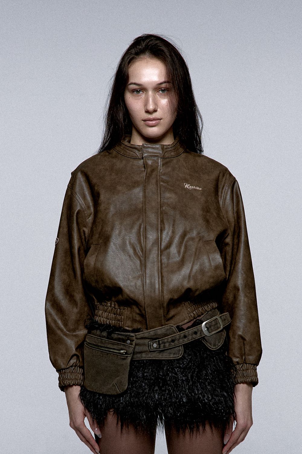 ★2025SS新作★KASHIKO★Yantra Faux Leather jacket MUSINSA | KASHIKO Yantra Faux Leather jacket Brown