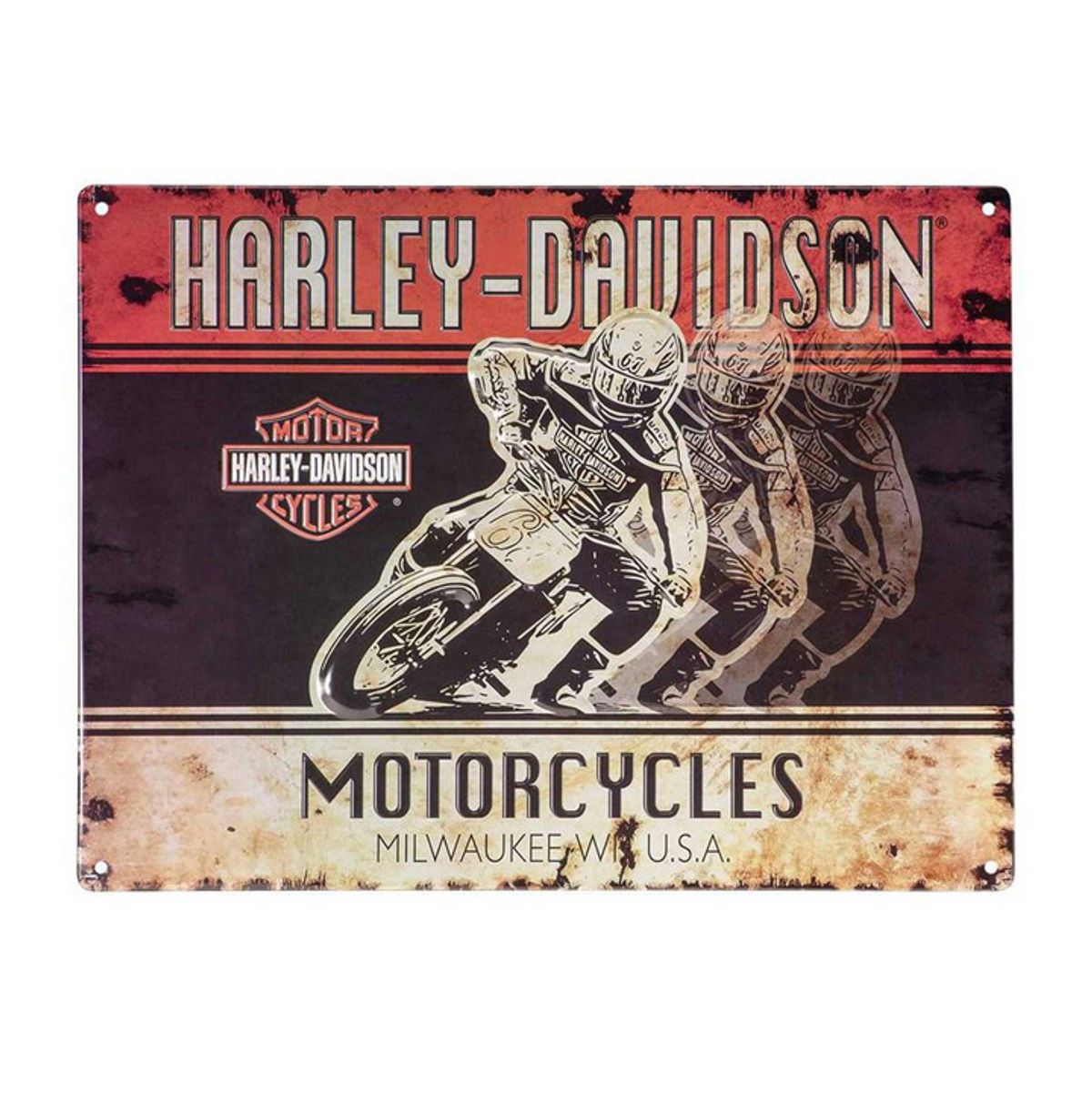 할리데이비슨(HARLEY-DAVIDSON) H-D 엠보싱 레이서 모터사이클 틴사인