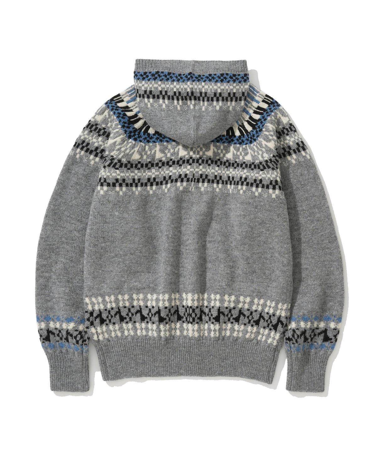 니티드(KNITTED) 노르딕 멜로디 후디 가디건 GREY