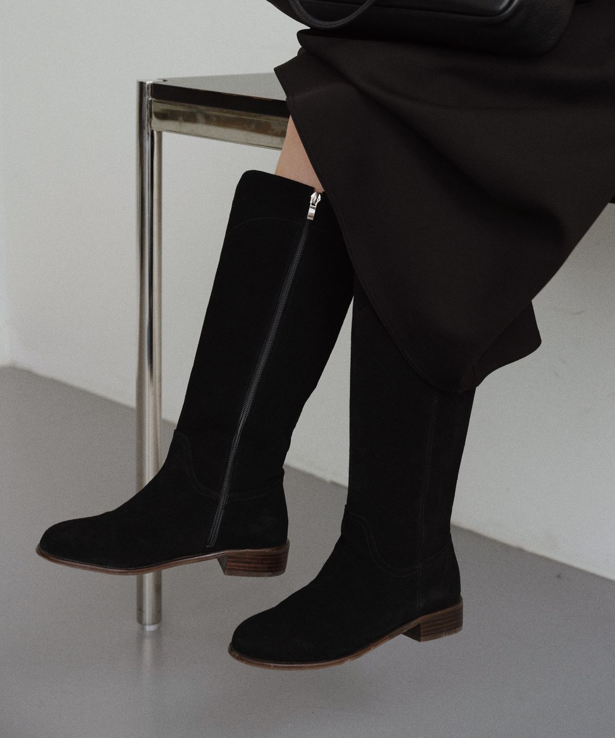 유라고(URAGO) Suede long boots