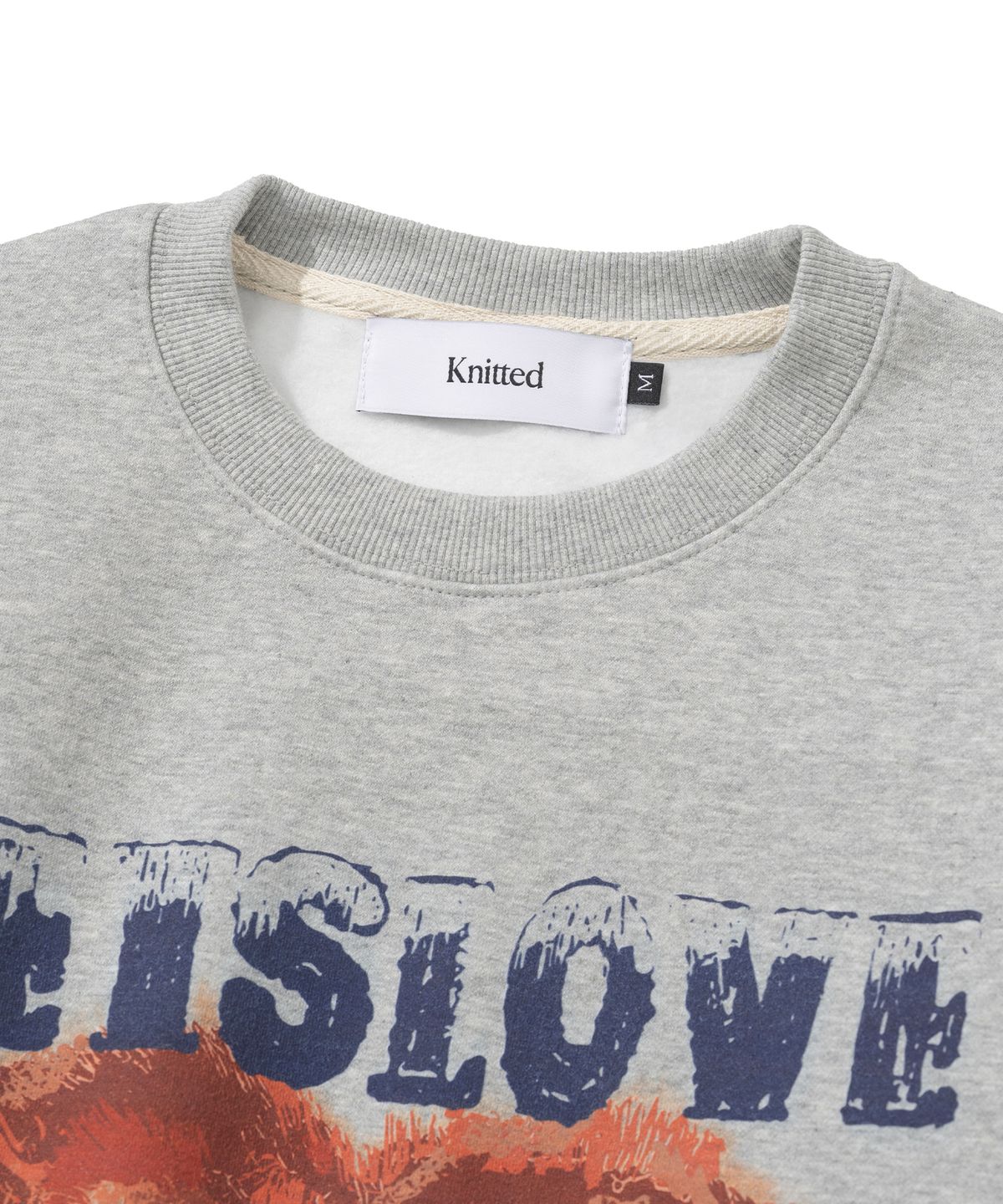 니티드(KNITTED) 렛츠 러브 맨투맨 MELANGE GREY