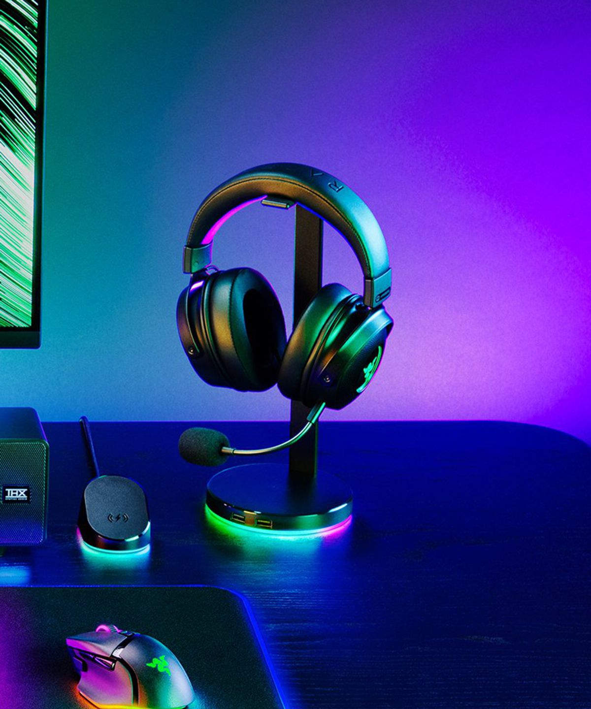 레이저(RAZER) Base Station V2 Chroma 헤드셋 거치대