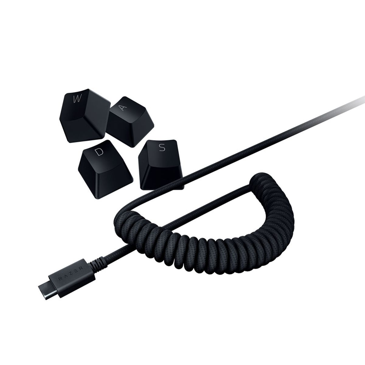 레이저(RAZER) PBT Keycap Colied Cable Set - Black 키보드 키캡 세트