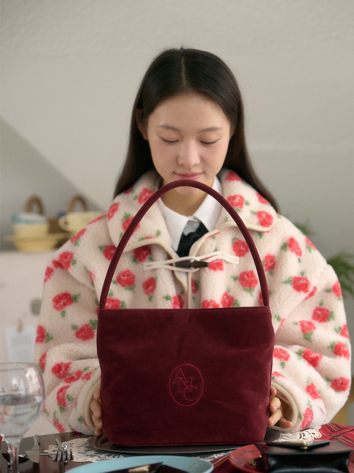 아노에틱(ANOETIC) ANC VELVET REVE BAG_WINE