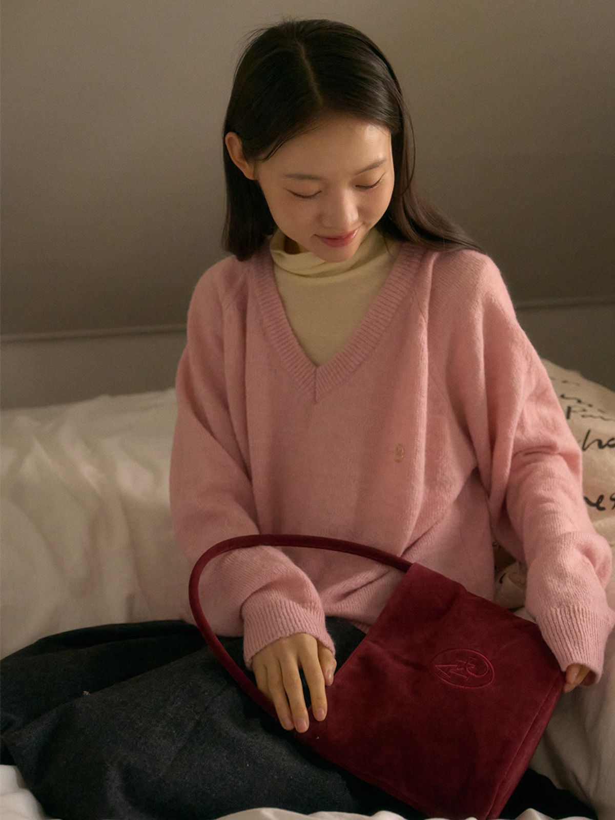 아노에틱(ANOETIC) ANC VELVET REVE BAG_WINE