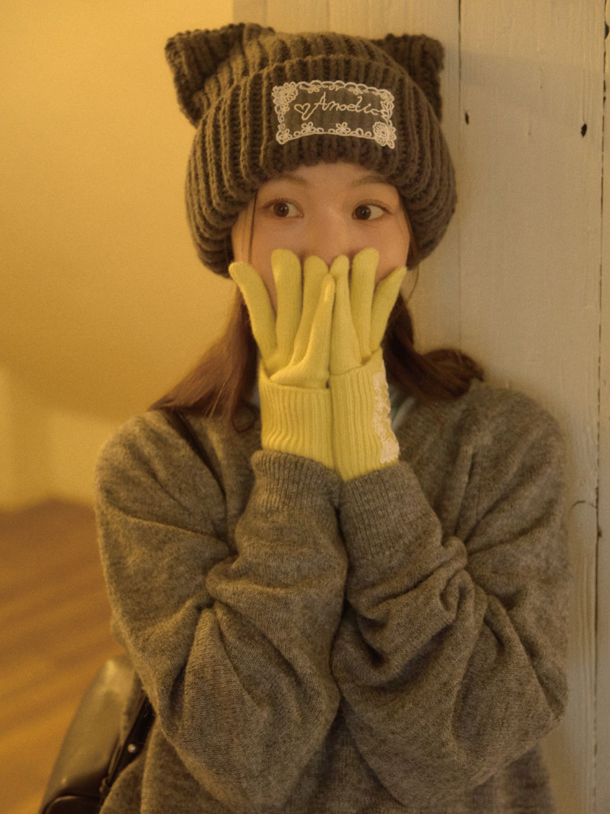 아노에틱(ANOETIC) COZY LACE GLOVE_YELLOW