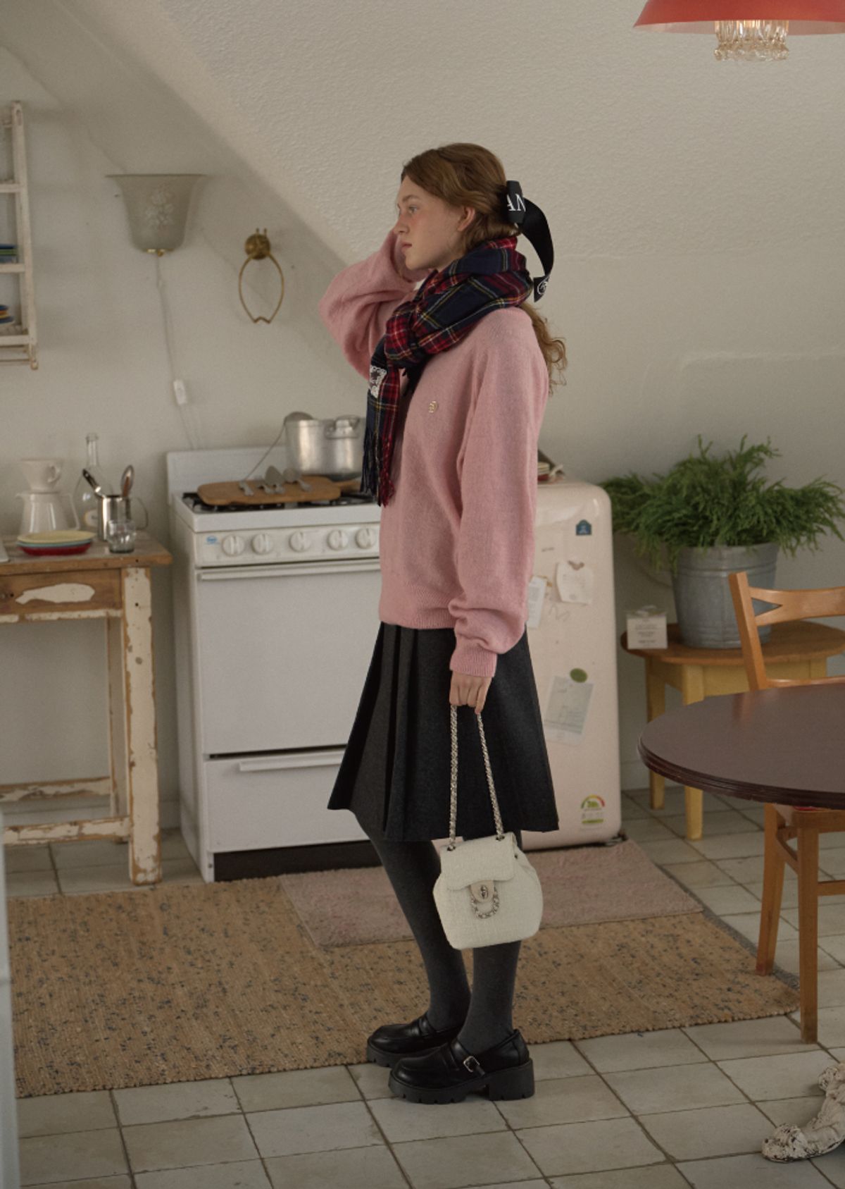 아노에틱(ANOETIC) ANC CLASSIC MINI SHOULDER BAG_TWEED WHITE