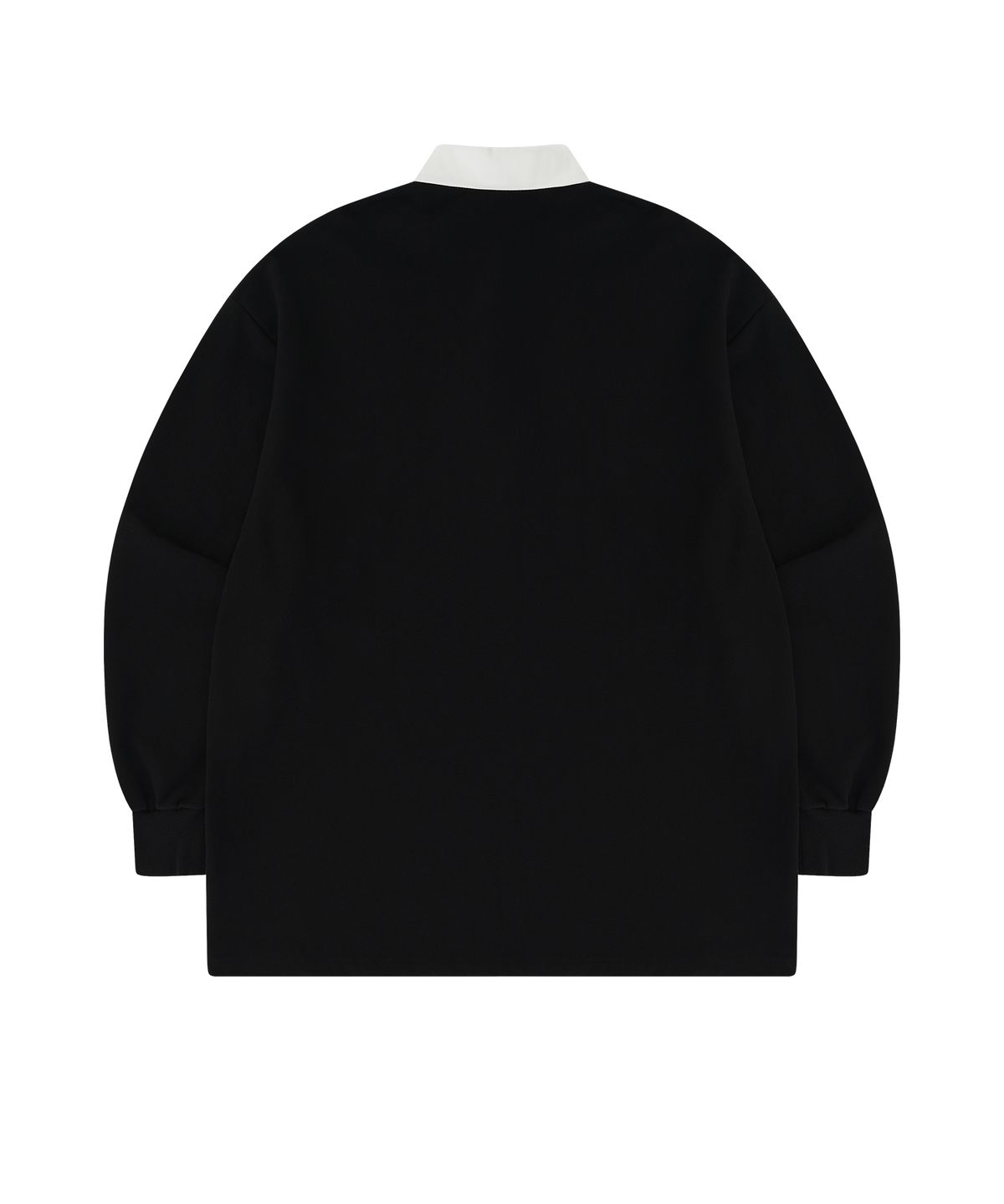 카시코(KASHIKO) Aesthetic Collar Rugby Shirts Black