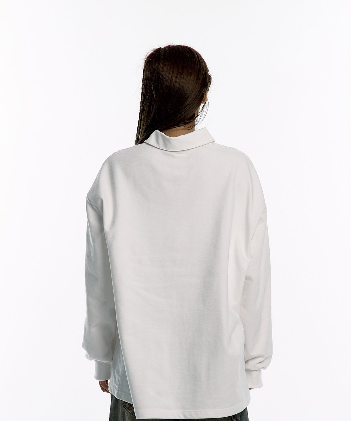 카시코(KASHIKO) Aesthetic Collar Rugby Shirts White
