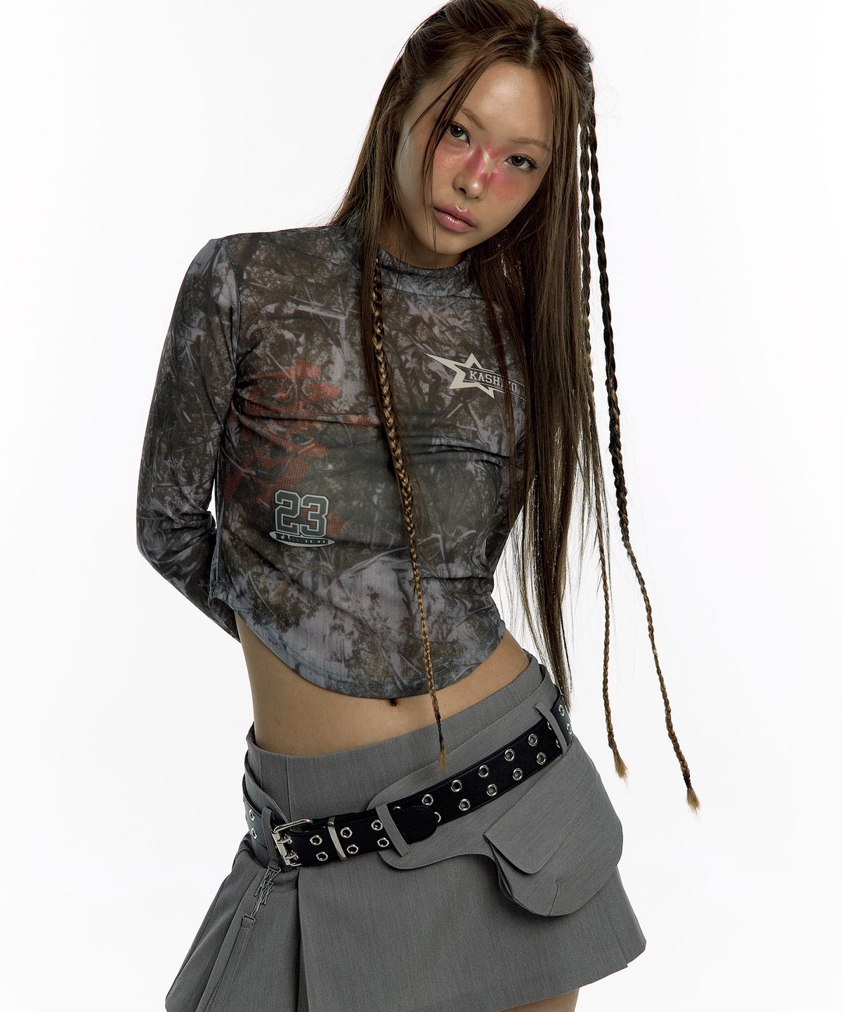 카시코(KASHIKO) Real Tree Highneck Mesh Top