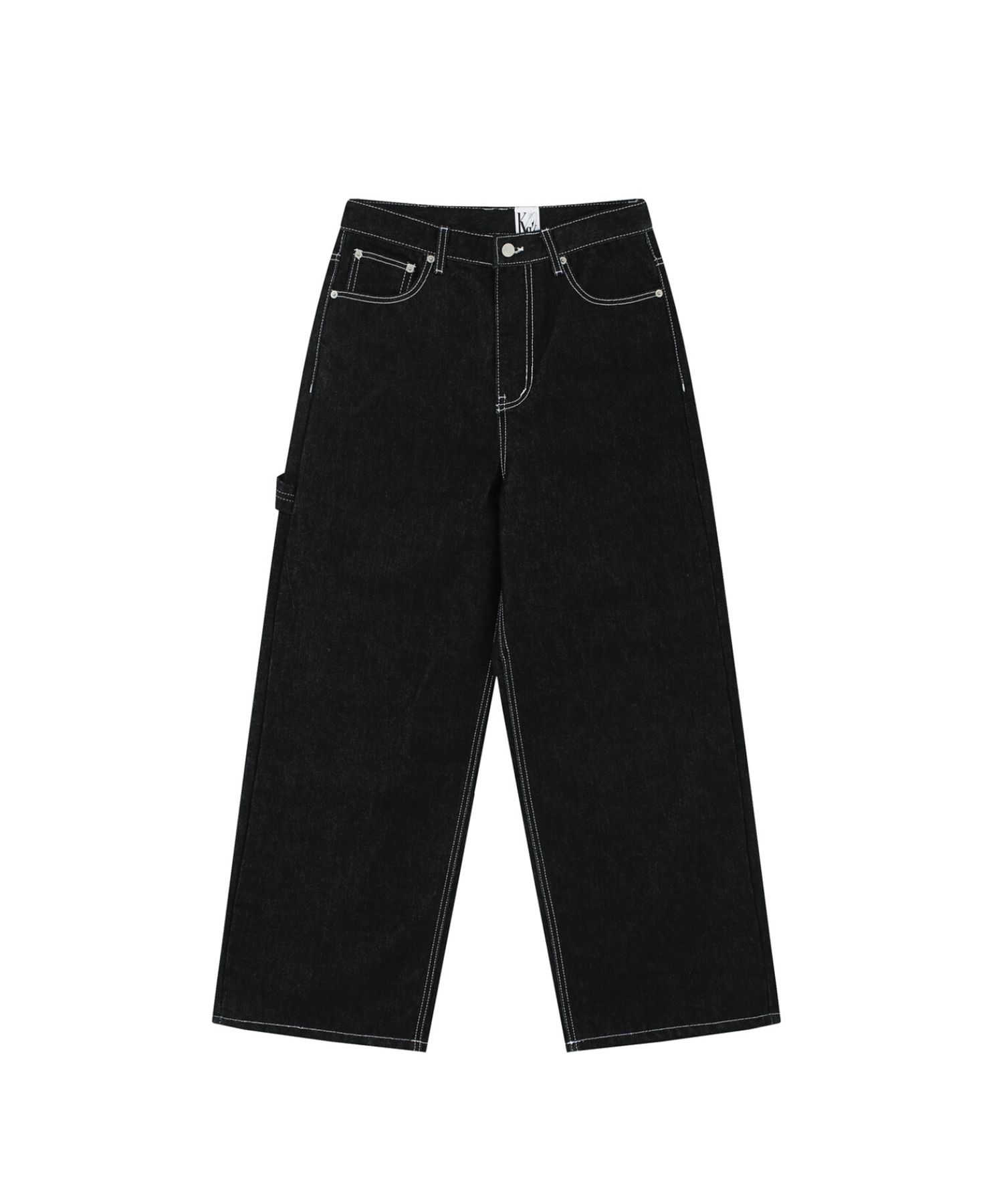 早期完売★Kashiko★Embroied Nonfade Denim Pants ジーパン2色 Kashiko】Embroied Nonfade Denim Pants Black (Kashiko/デニム