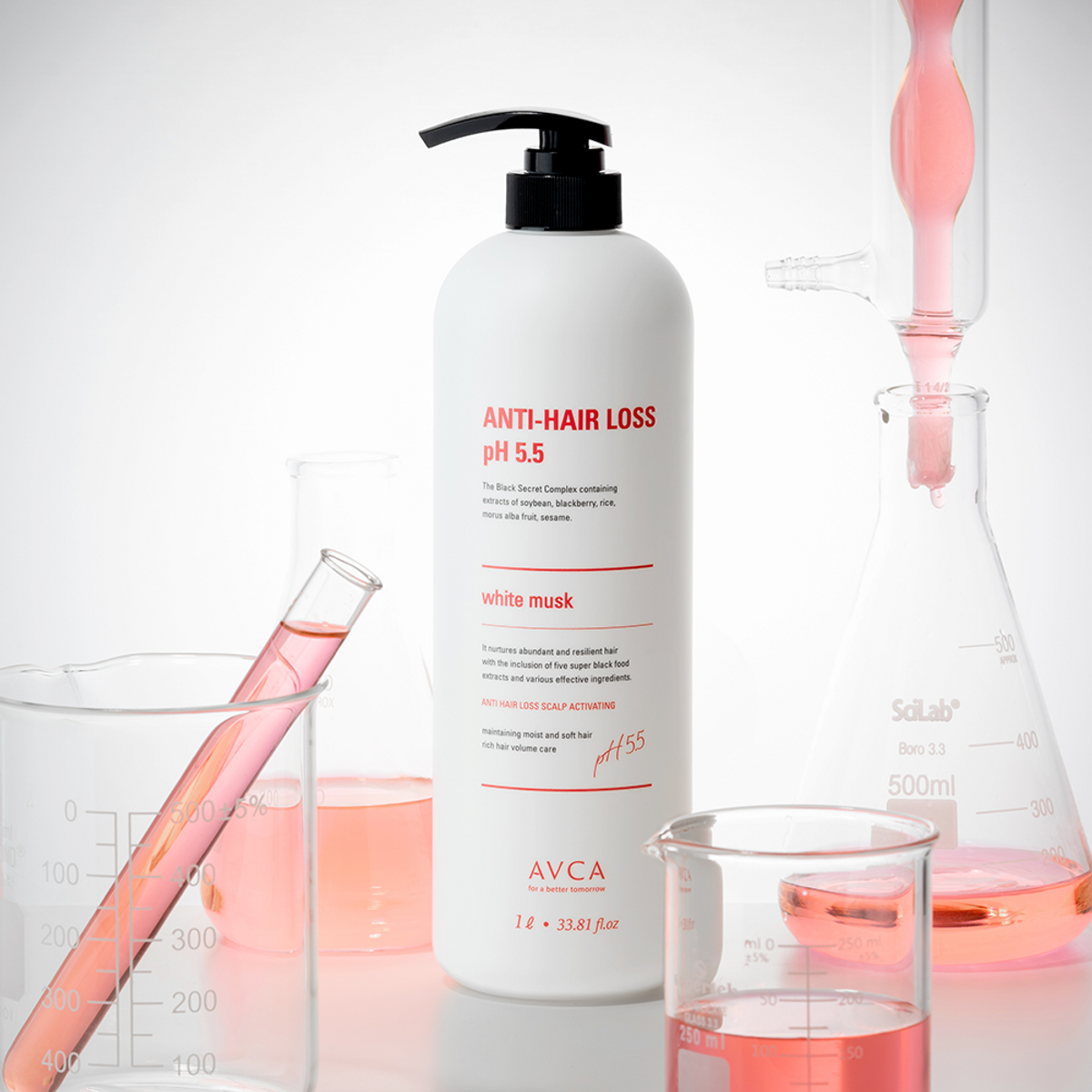 아브카(AVCA) 약산성 두피케어 탈모기능성 샴푸 화이트머스크향 1000ml 2개