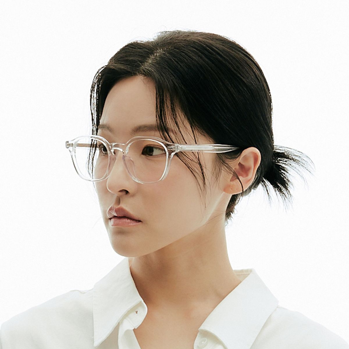 알로아이웨어(ALO EYEWEAR) [illusionist] 오버사이즈 프렌치 스퀘어 뿔테 투명 클리어 안경테 IL7410 2020G 블루라이트 렌즈 선택