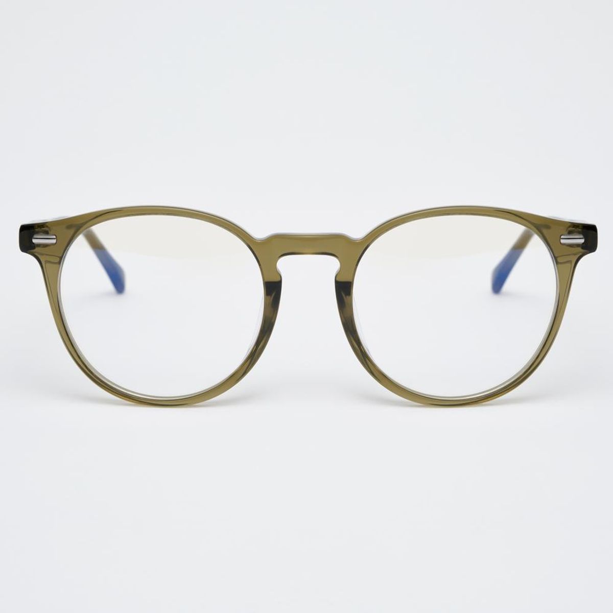 알로아이웨어(ALO EYEWEAR) [illusionist] 오버사이즈 보스턴 프레임 라운드 뿔테 투명 카키 안경테 IL7411 1313G 블루라이트 렌즈 선택