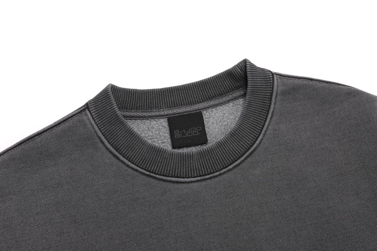 바쥬비쥬(BAJOO BIJOO) BASIC PIGMENT SWEATSHIRT [CHACOAL]
