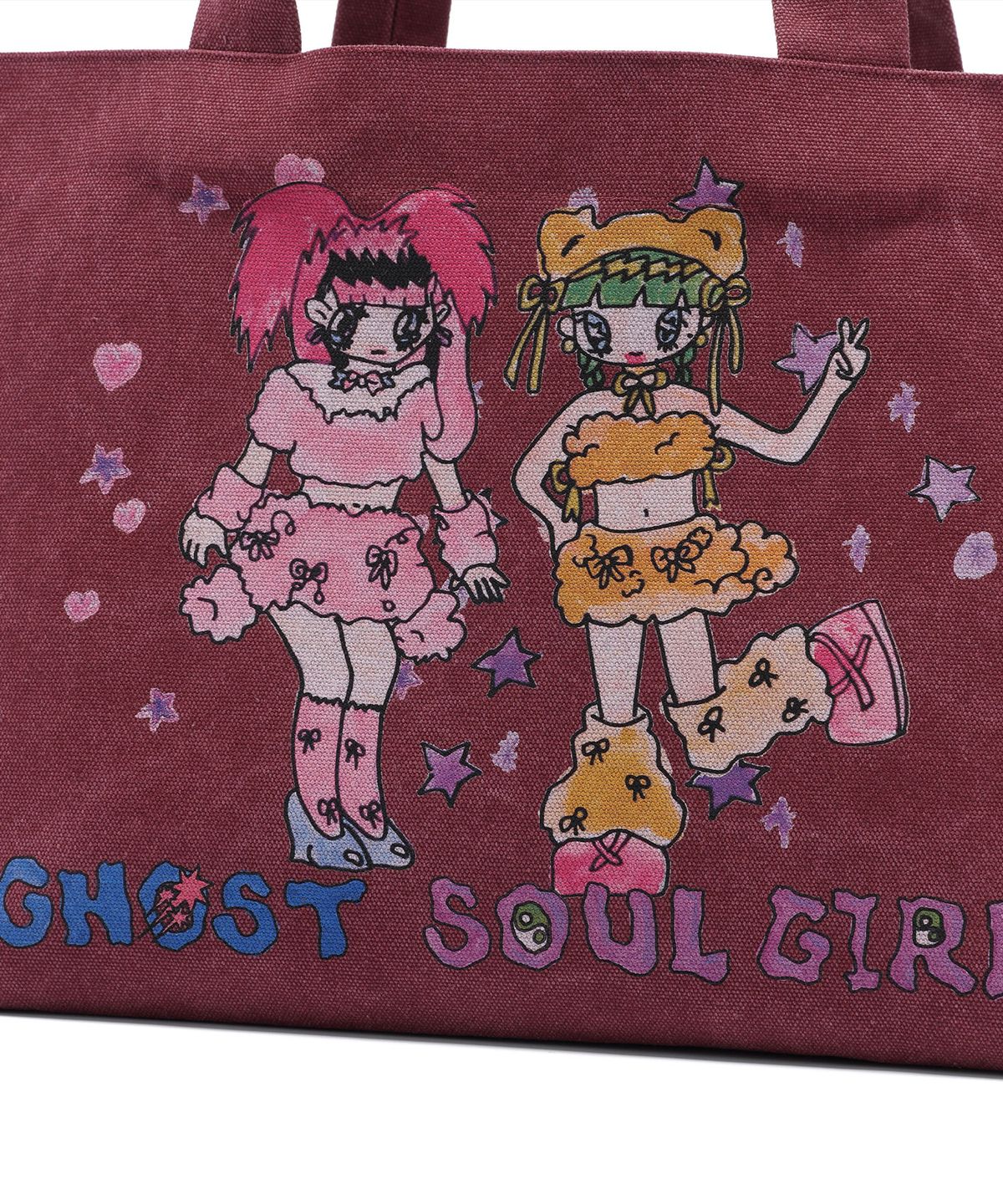 나이스고스트클럽(NICEGHOSTCLUB) [X SOULPUSSSY CAT]GHOSTSOULGIRL TOTE BAG_BURGUNDY(NG2EFUAB50D)