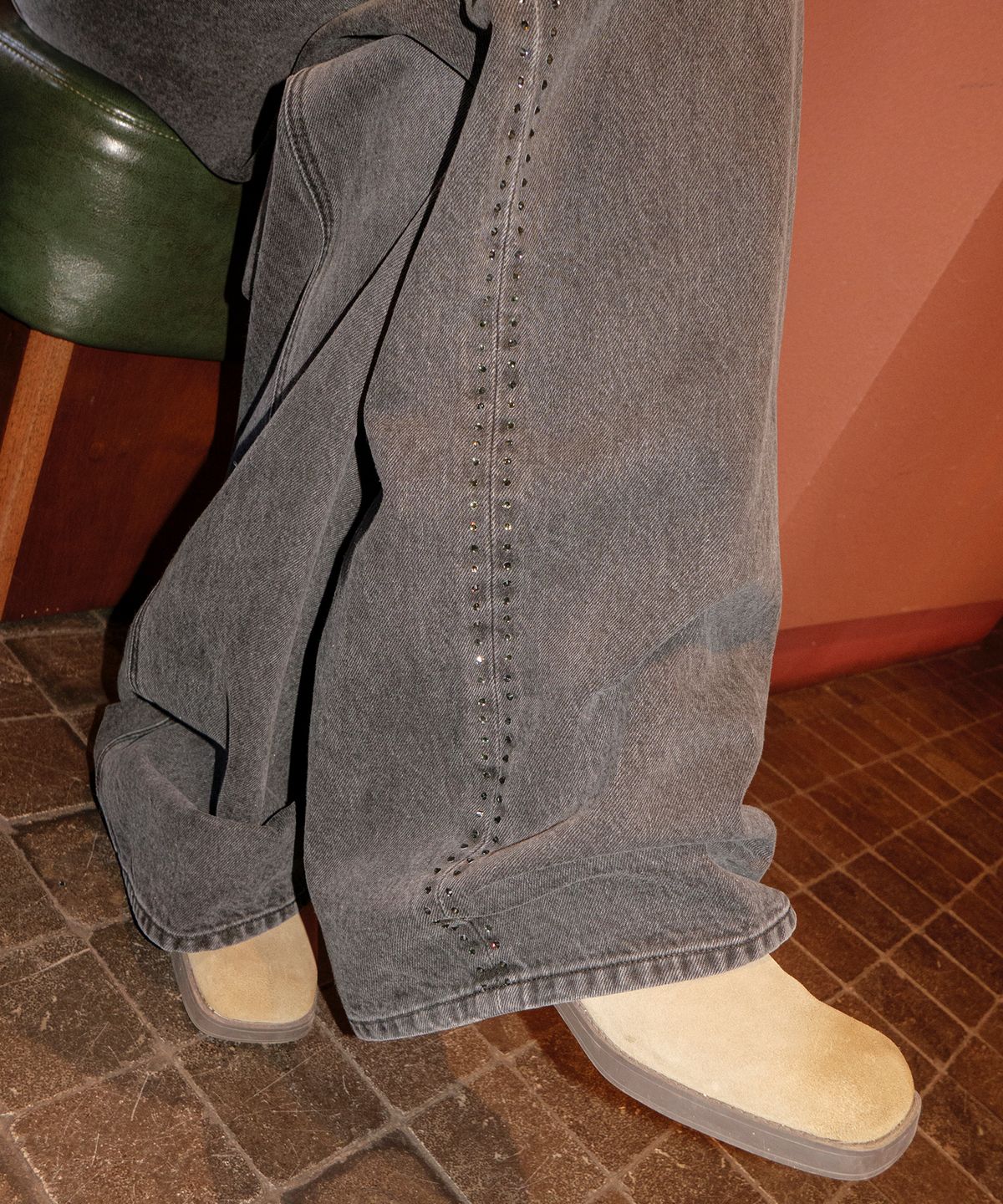 라츠유(LOTSYOU) lotsyou_Twinkle Denim Pants Black