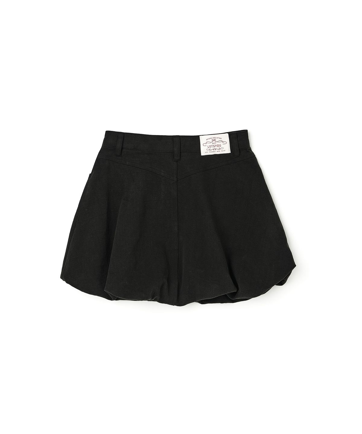 라츠유(LOTSYOU) lotsyou_Crunchy Balloon Skirt Black