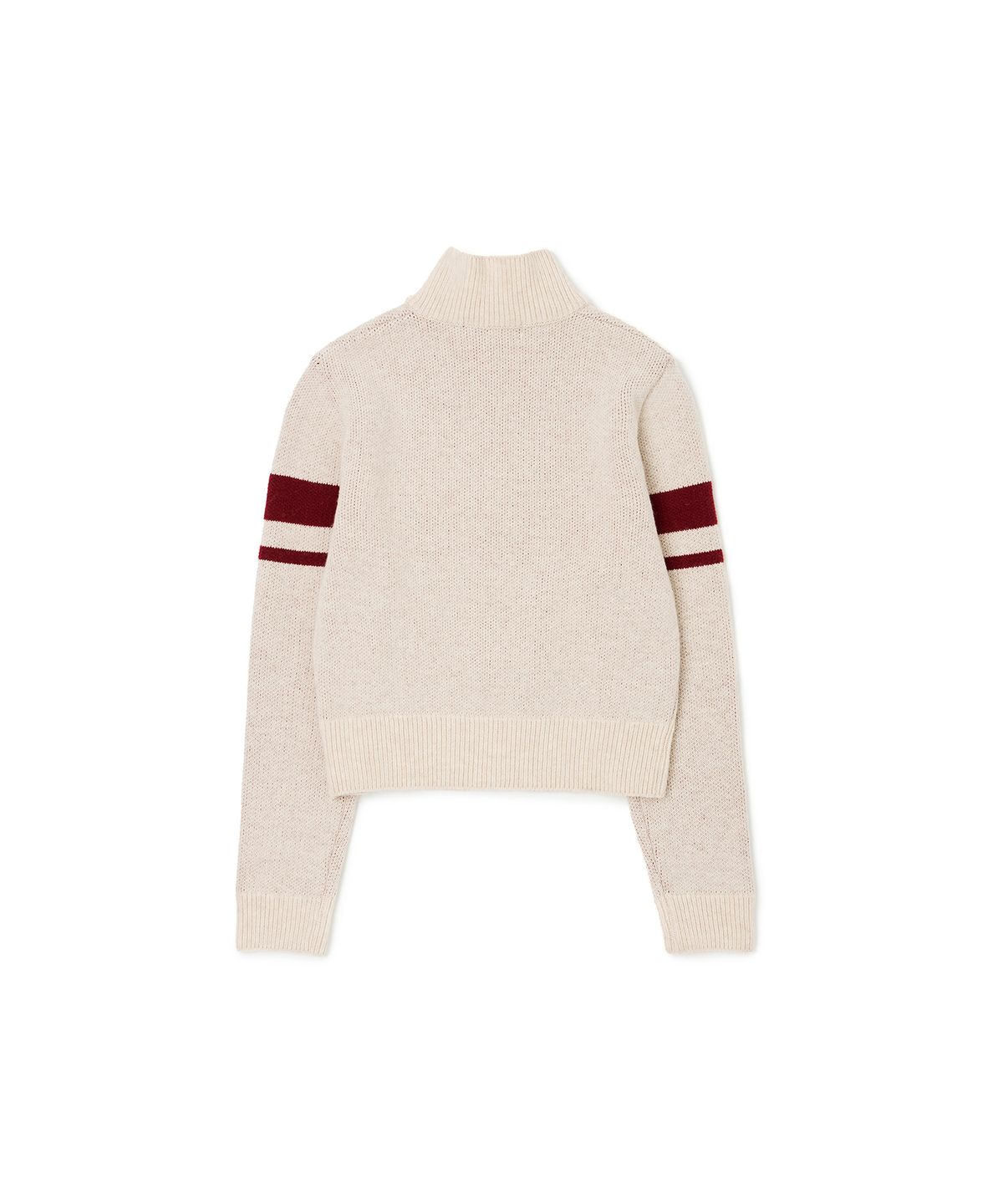 라츠유(LOTSYOU) lotsyou_Varsity Knit Zip-up Cardigan Oatmeal