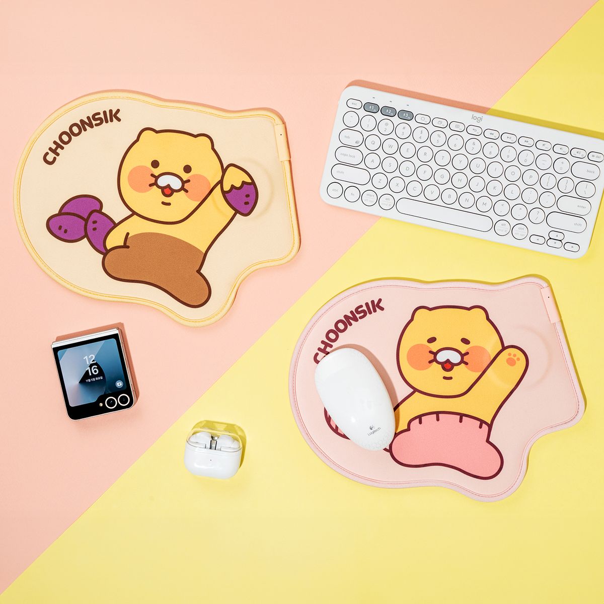 카카오프렌즈 파트너(KAKAOFRIENDS PARTNERS) 헬로우 춘식 무선 충전 마우스패드