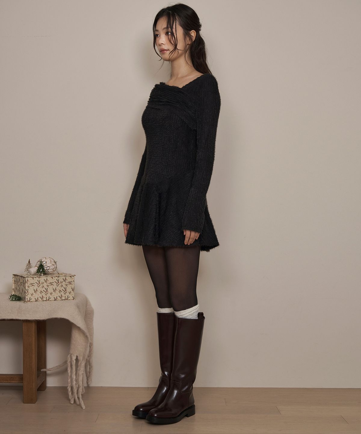 라츠유(LOTSYOU) lotsyou_Merry merry Dress Black
