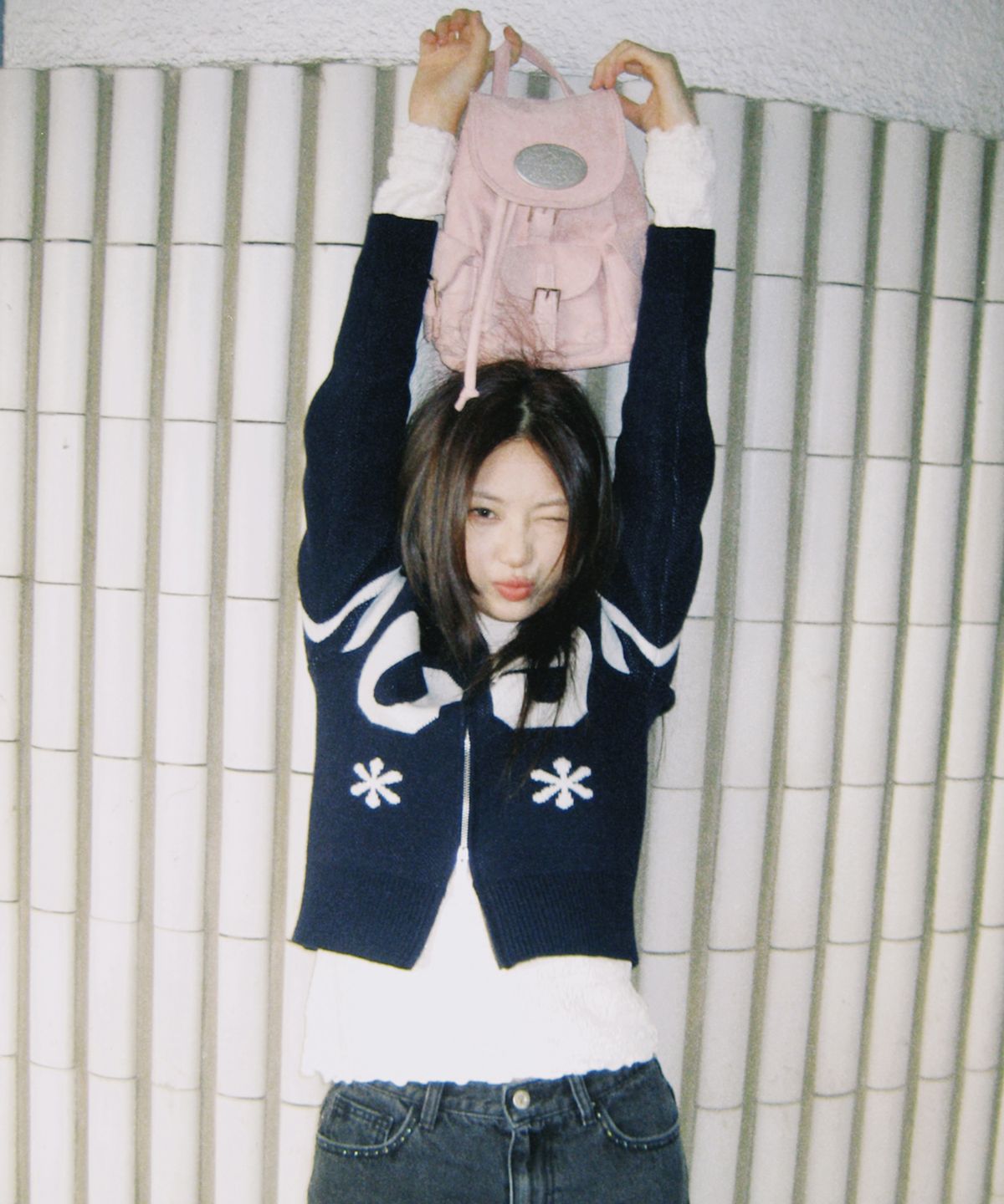 라츠유(LOTSYOU) lotsyou_Nostalgia Chubby Backpack Pink