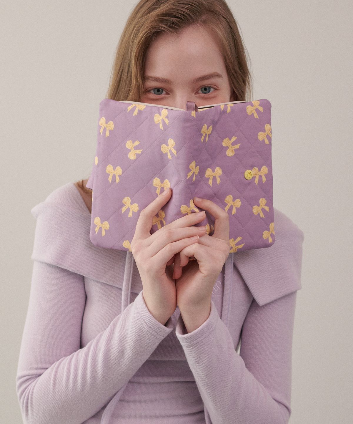 루루슈(LULUCHOU) Ribbon Book Cover (Diary Cover) - PURPLE
