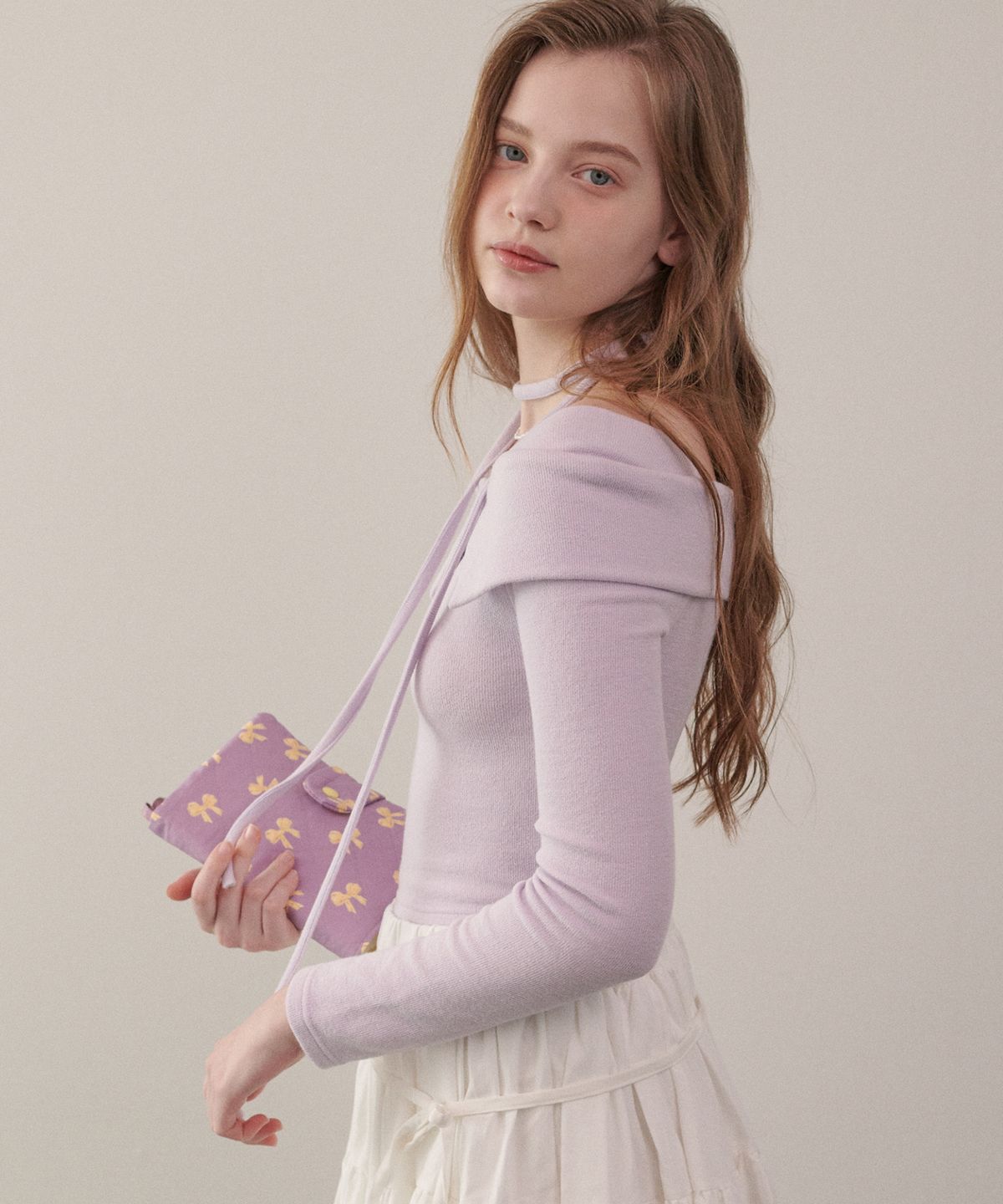 루루슈(LULUCHOU) Ribbon Book Cover (Diary Cover) - PURPLE