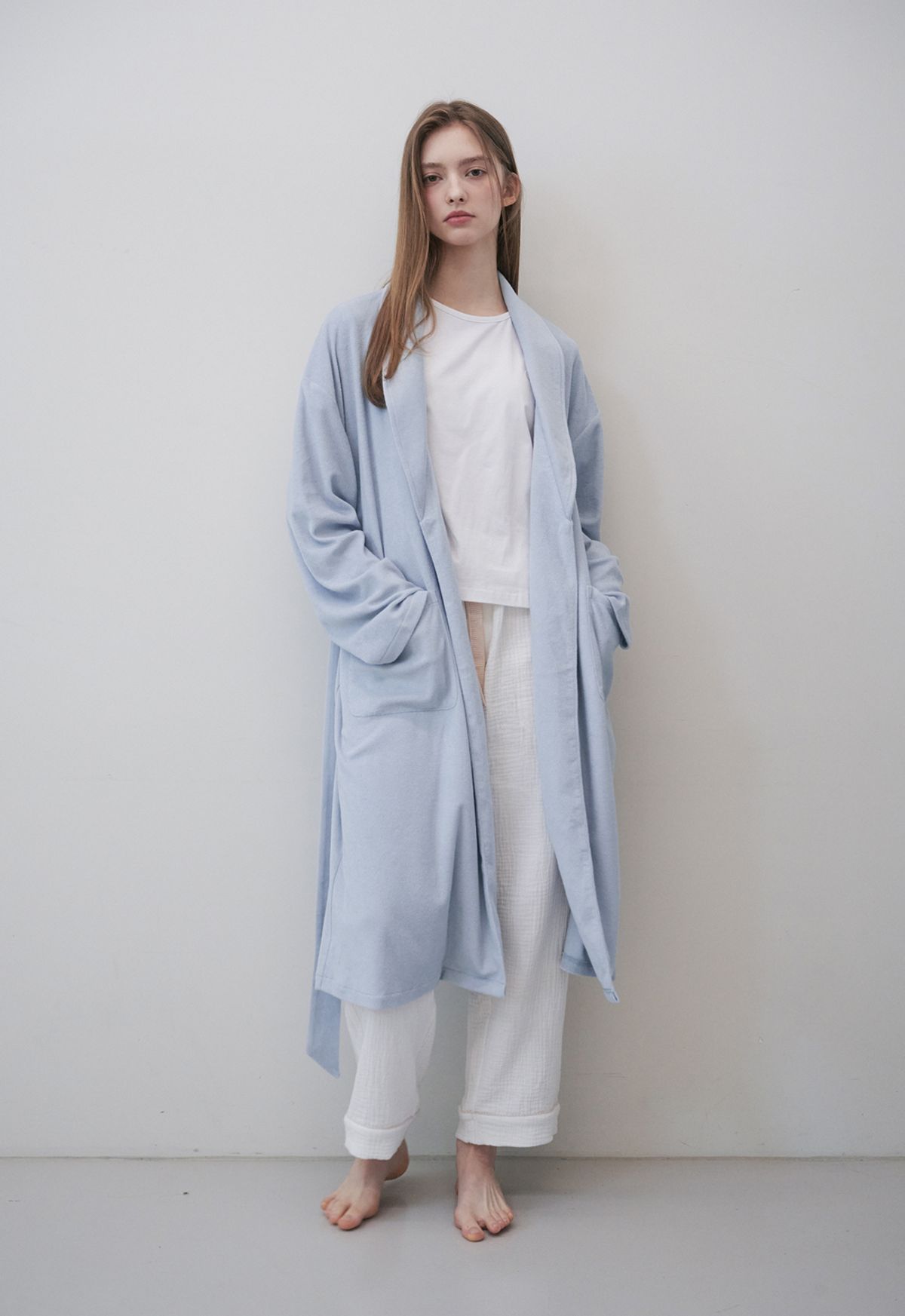 보일하우스(BOIL HOUSE) Terry Shawl Collar Robe Gown (blue)