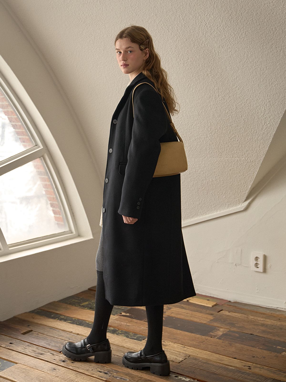 아노에틱(ANOETIC) STANDARD SINGLE WOOL COAT_BLACK