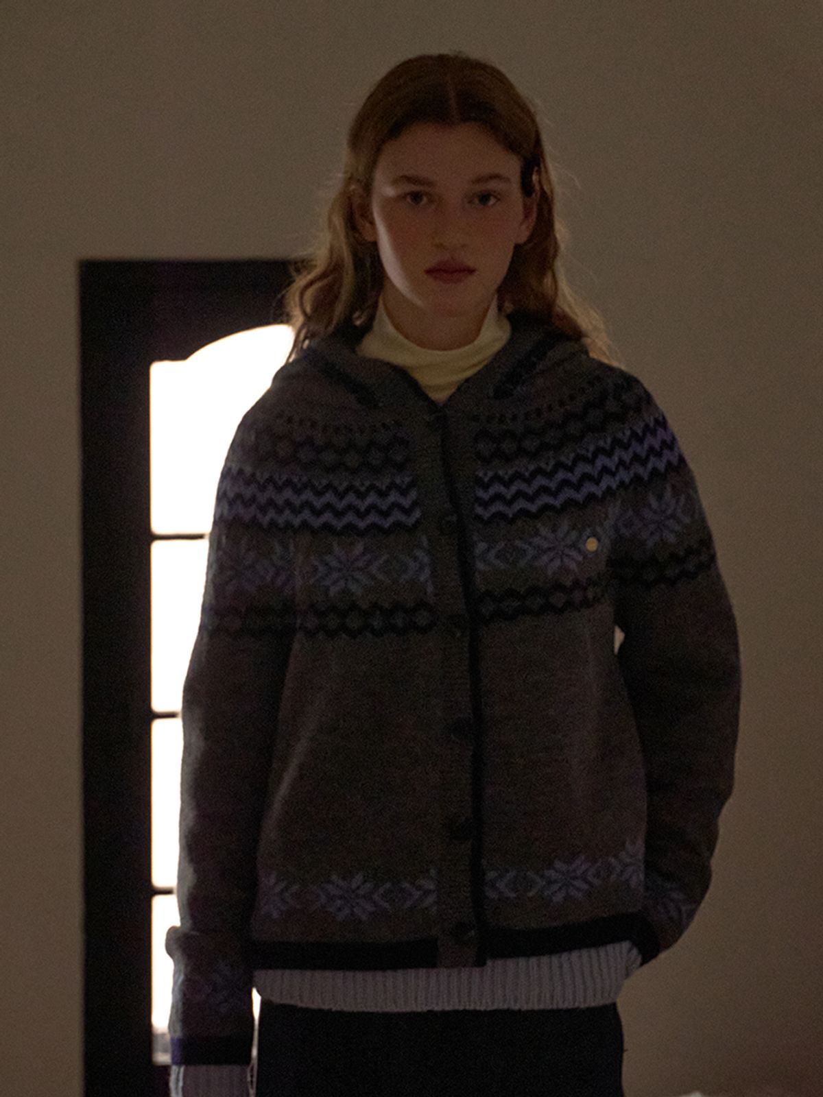 아노에틱(ANOETIC) NORDIC HOODIE KNIT CARDIGAN_4COLOR