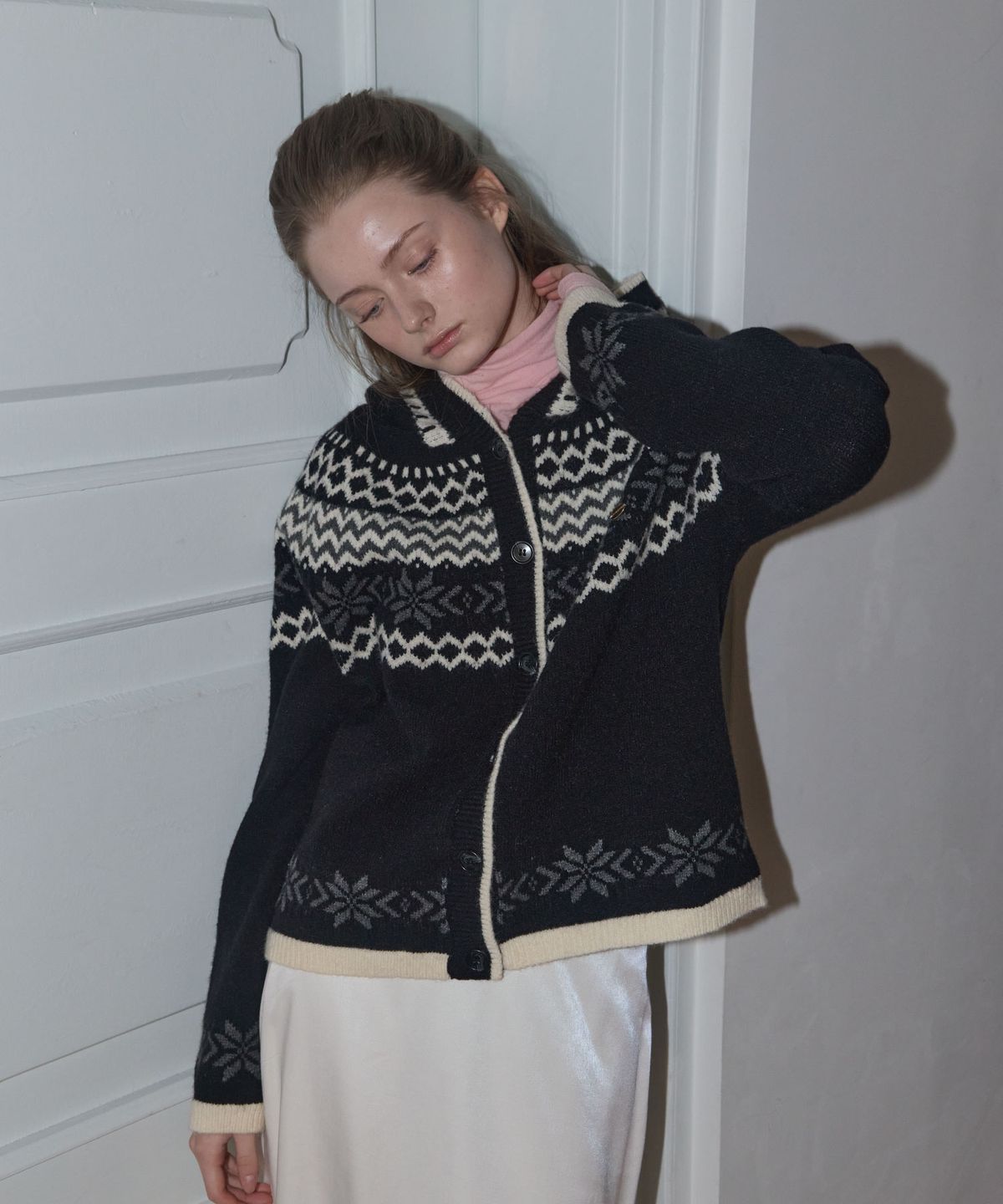 아노에틱(ANOETIC) NORDIC HOODIE KNIT CARDIGAN_4COLOR