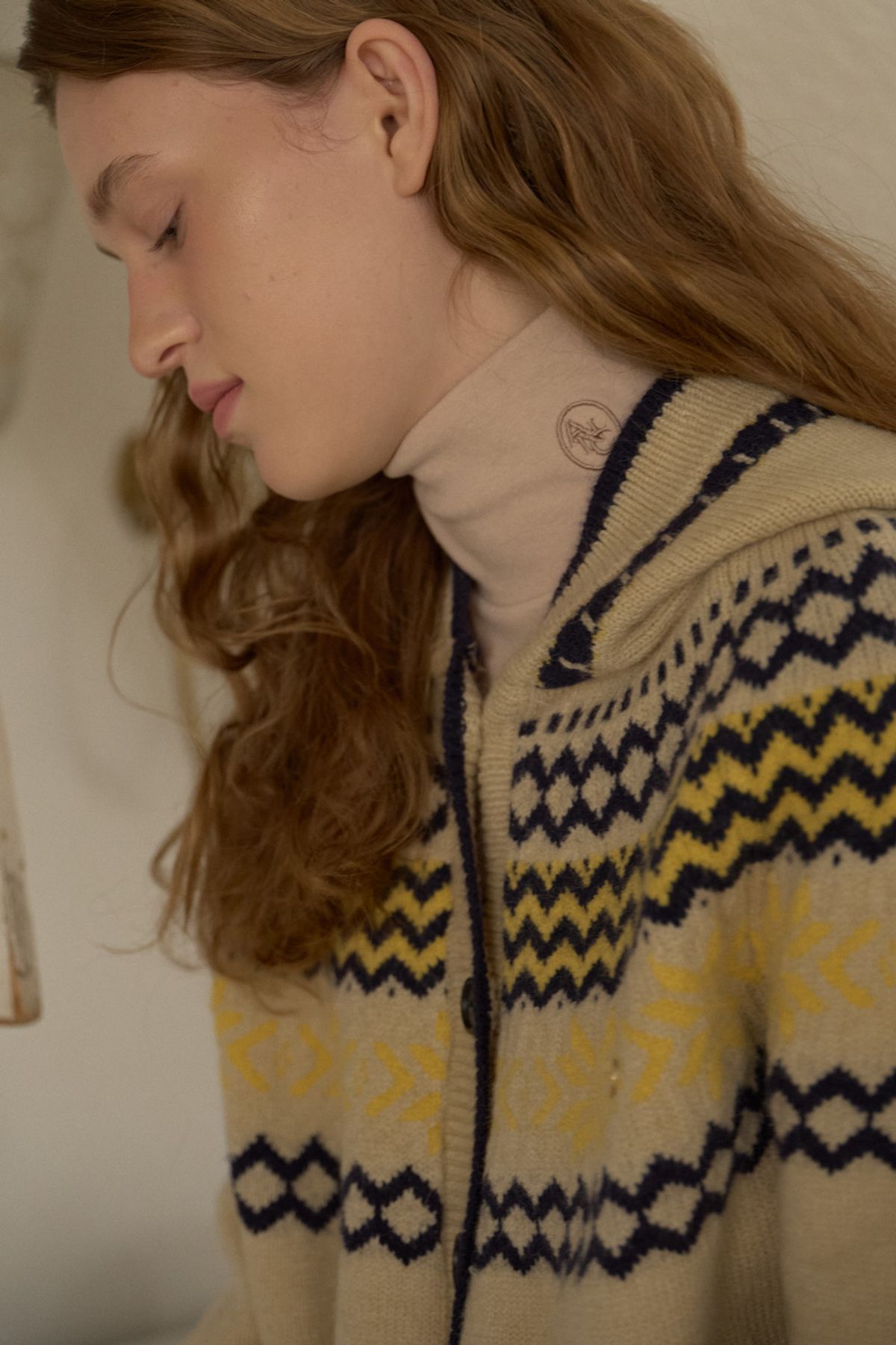 아노에틱(ANOETIC) NORDIC HOODIE KNIT CARDIGAN_4COLOR