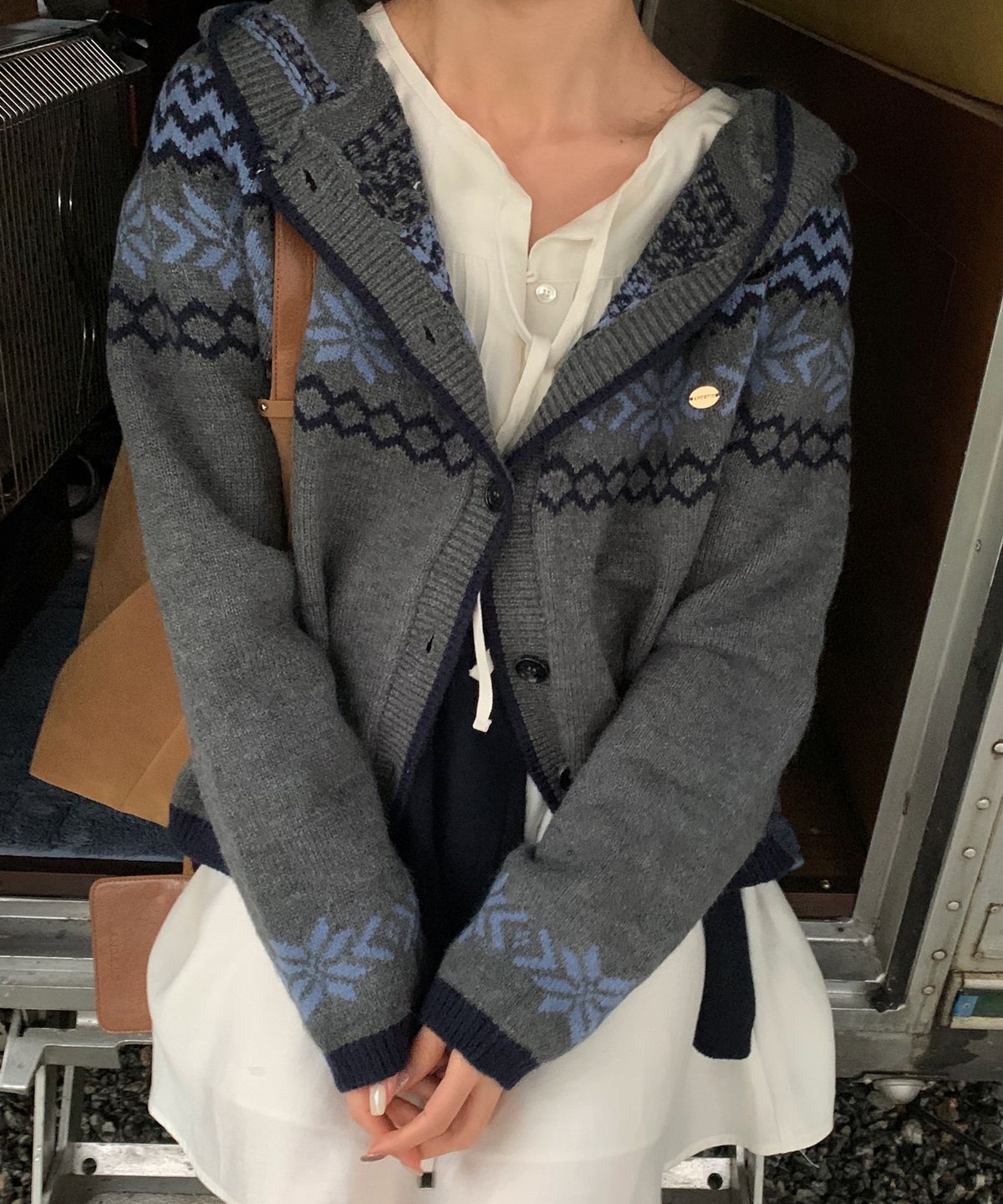 아노에틱(ANOETIC) NORDIC HOODIE KNIT CARDIGAN_4COLOR