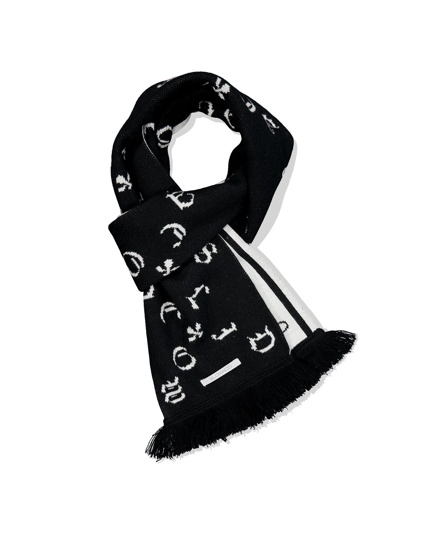 MUSINSA公式 | SLOWACID アークティックリバーシブルマフラー[ブラック]