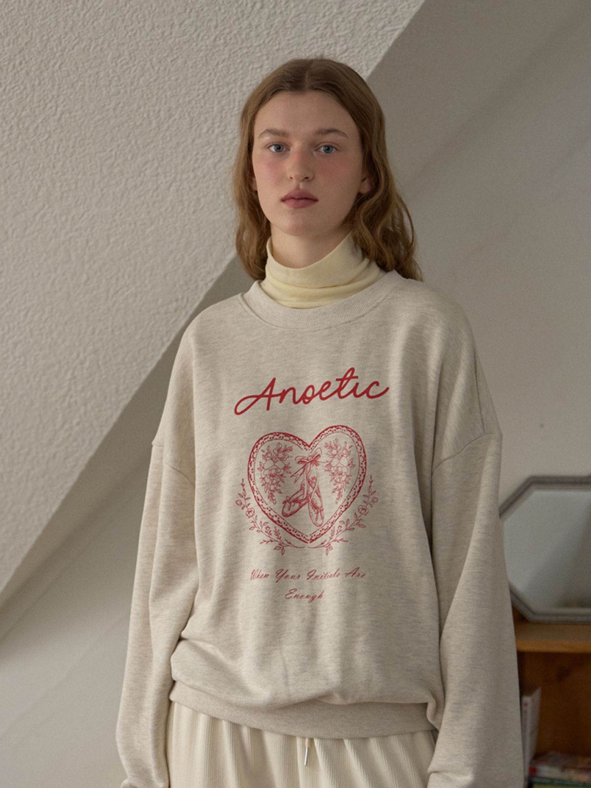 아노에틱(ANOETIC) ANC LOVE BASIC SWEATSHIRT_OATMEAL