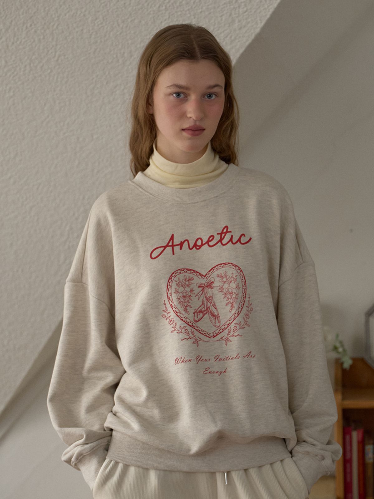 아노에틱(ANOETIC) ANC LOVE BASIC SWEATSHIRT_OATMEAL
