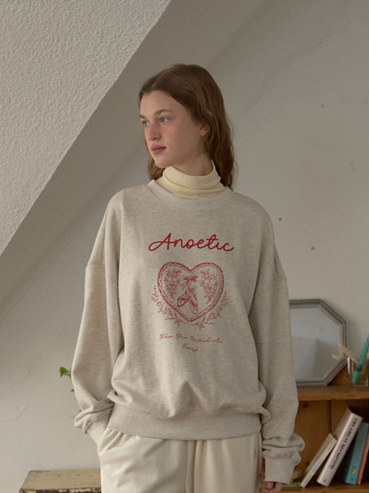 아노에틱(ANOETIC) ANC LOVE BASIC SWEATSHIRT_OATMEAL