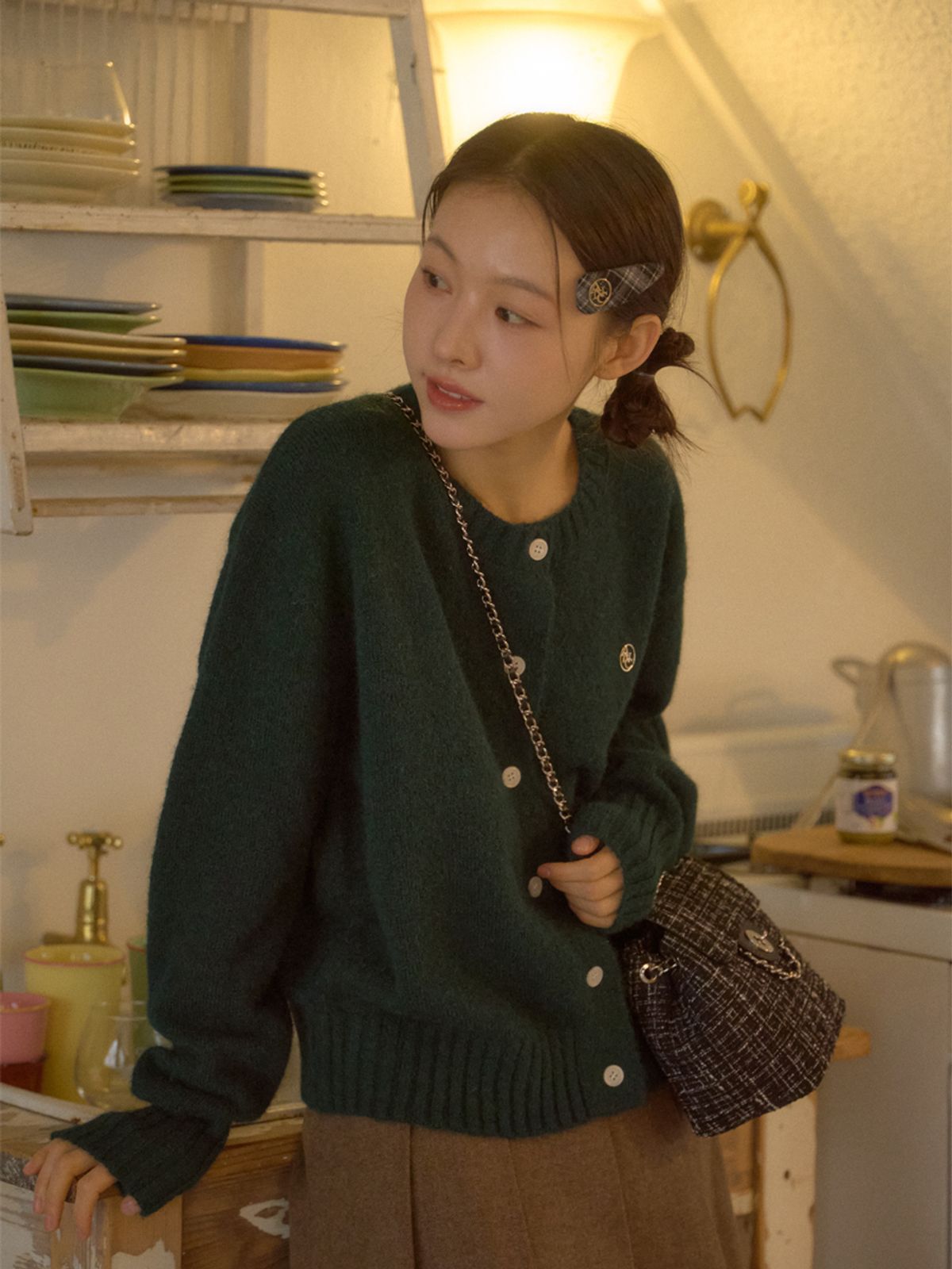 아노에틱(ANOETIC) ANC CLASSIC MINI SHOULDER BAG_TWEED BLACK