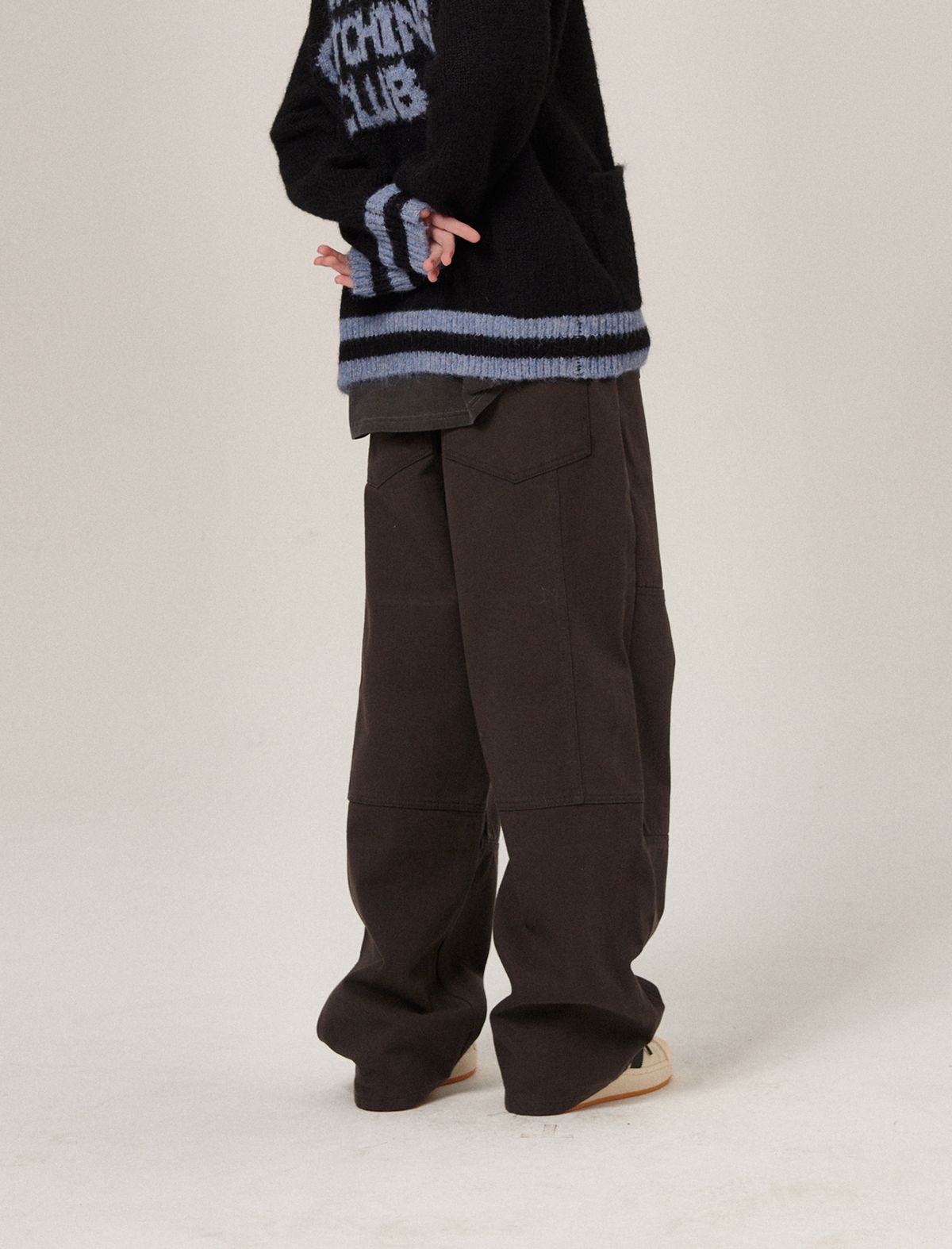플랫웨이브 인 서울(FLATWAVE IN SEOUL) Vee Wide Cotton Pants Charcoal