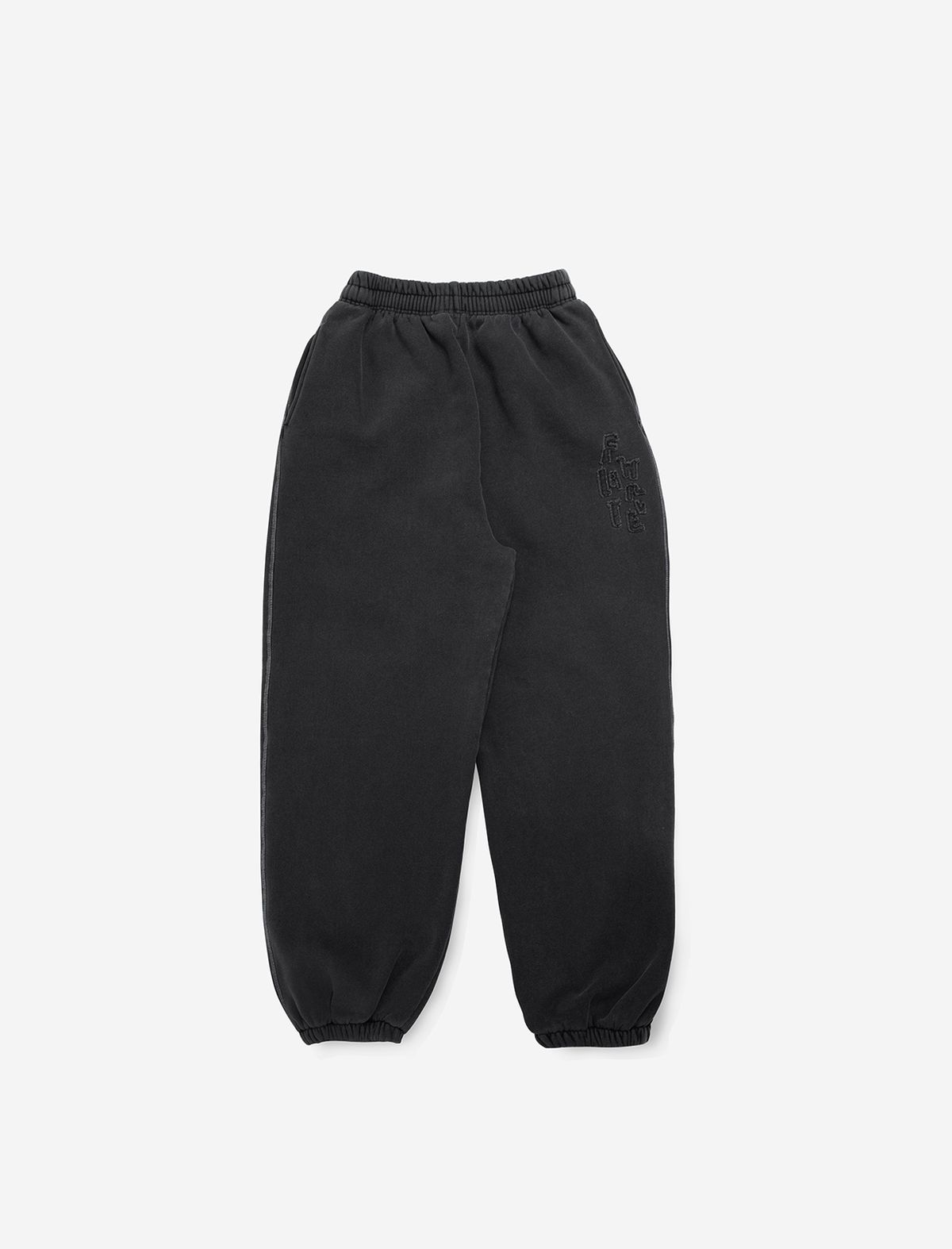 플랫웨이브 인 서울(FLATWAVE IN SEOUL) Hava Patchwork Pigment Sweatpants Charcoal